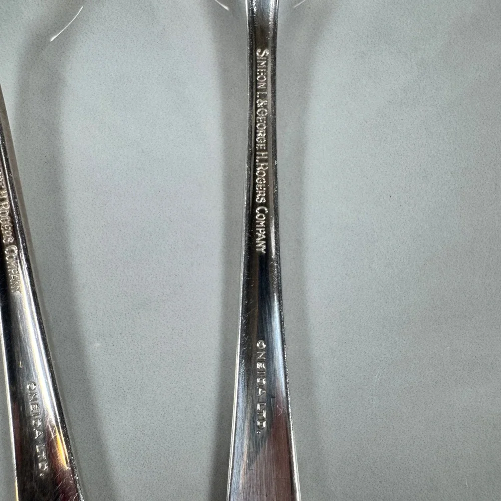 Set of 4 Oneida Simeon L & George‎ H Rogers Silver Plated Teaspoons Lot 2
